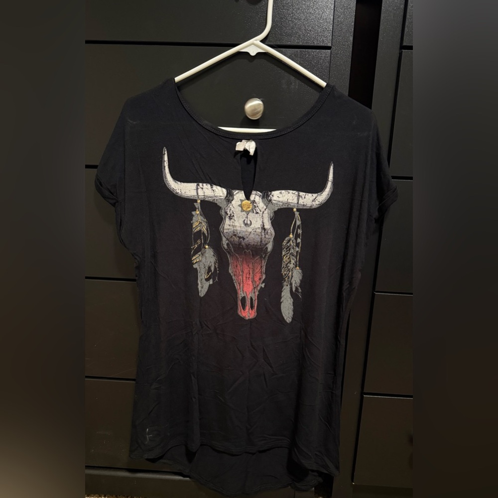 Black Western Graphic Women's Top